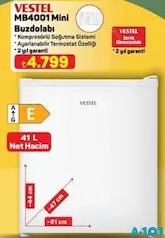 VESTEL MB4001 MİNİ BUZDOLABI fiyat ve kampanya bilgisi